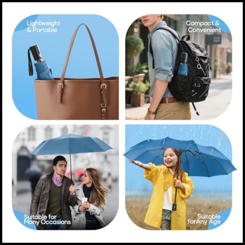 Windproof Travel Umbrella Automatic Open Close Co… - image 6